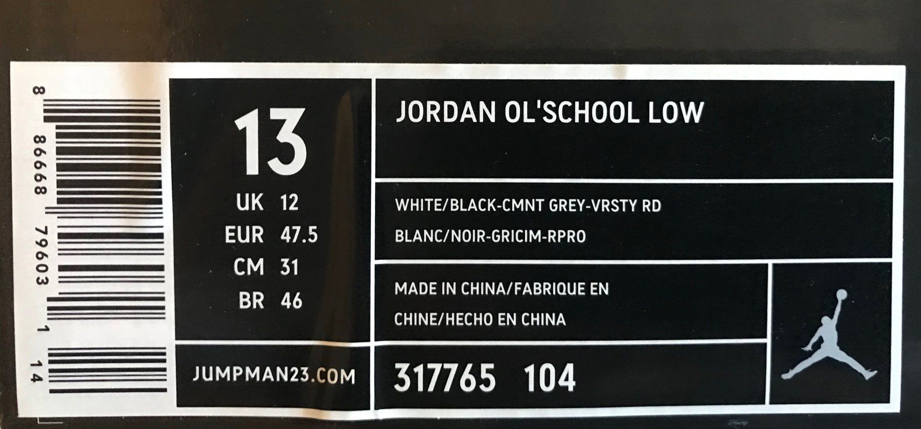 Jordan Scarpe da uomo: Chaussures JORDAN OL'SCHOOL – Nuovo e nell'imballaggio originale da Commugny venduto da MCapital 6