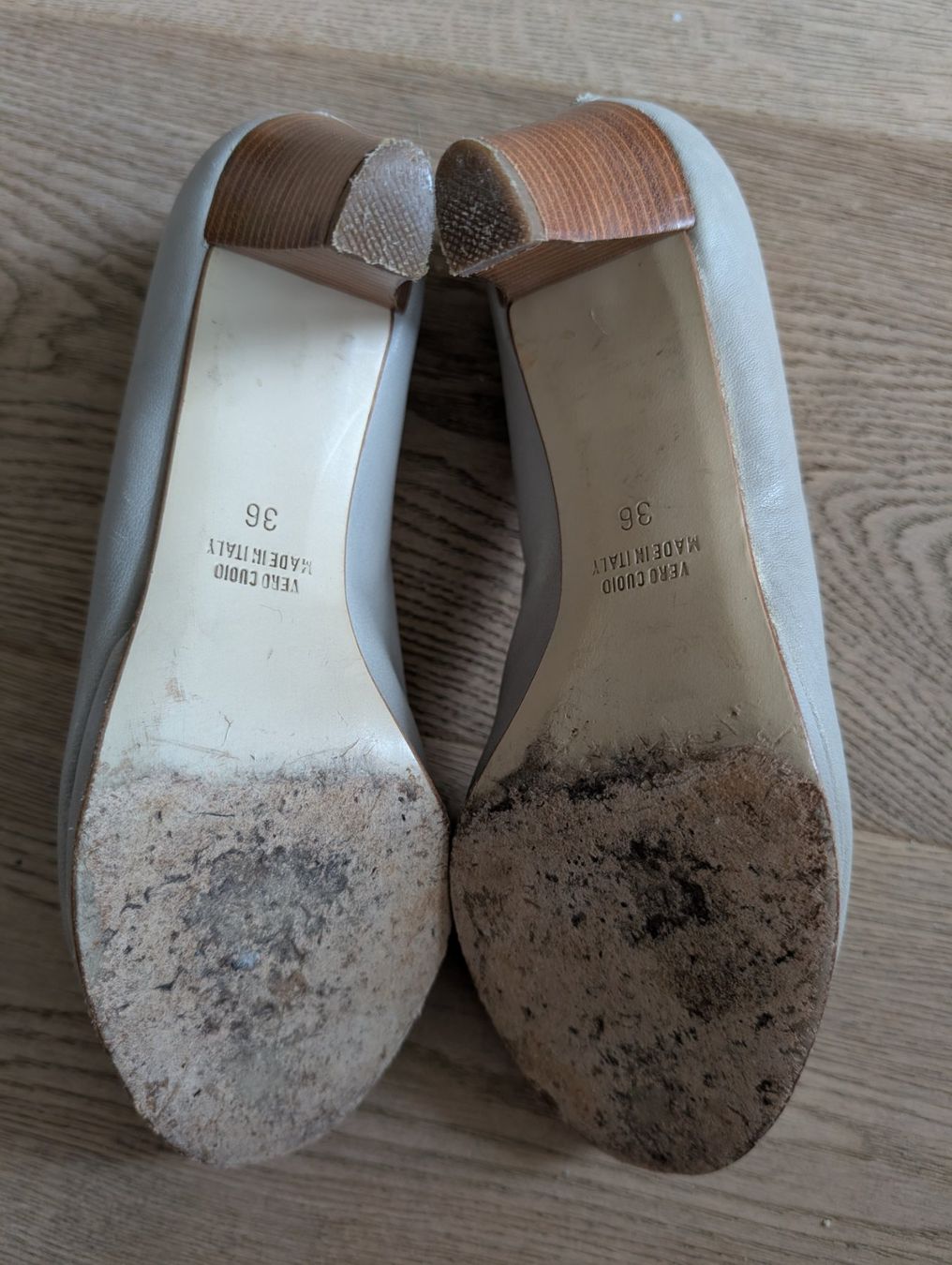 Scarpe da donna: Elegante COLONYS Lederschuhe, hellgrau, Grösse 36 – Usato da Zürich venduto da kein-design 1