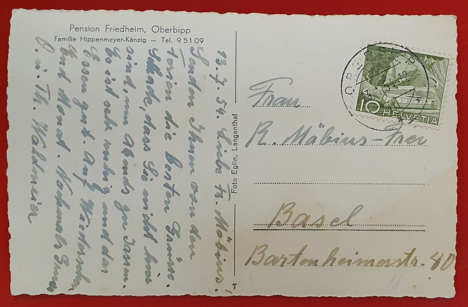 Cartoline postali: Oberbipp 1954 – Usato da Kreuzlingen venduto da Rschweiz1 1