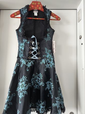Dirndl Kleid Schwarz/Türkis Gr. XS, (Gr. 34) NEU!
