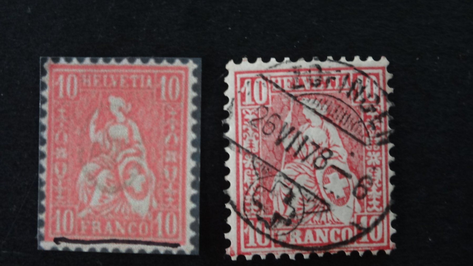 Alle Briefmarken: farblose Randlinie unten SBK 38   23 – Gebraucht aus Anwil von larks