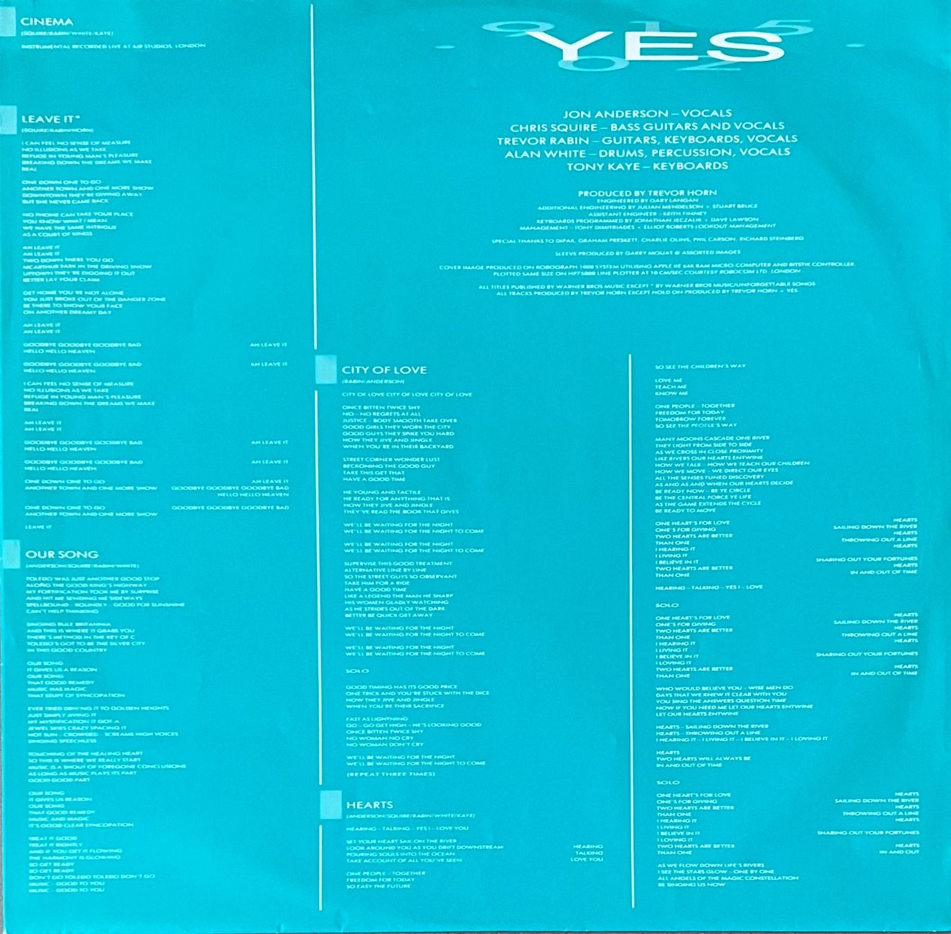 Dischi in vinile: YES -  90125      Vinyl - LP – Usato da Horw venduto da Belowzero0 3