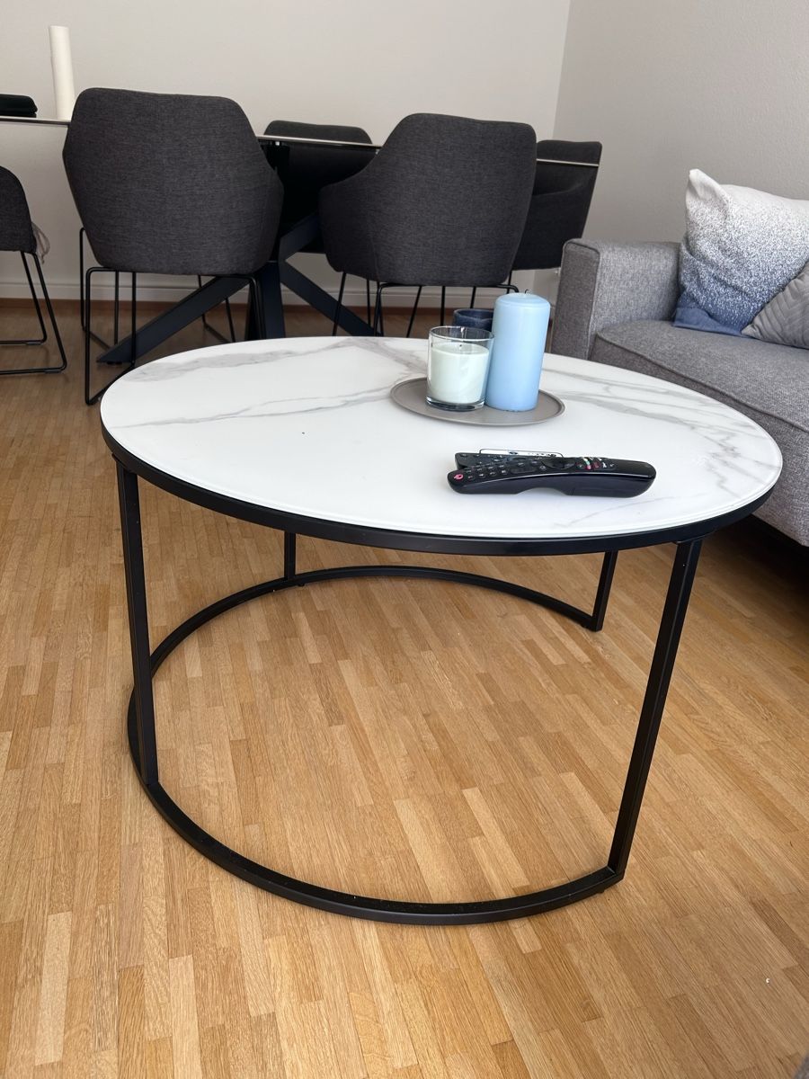 Tavoli: Coffee table marble / glass effect with black metal base – Usato da Zürich venduto da mdi_gv7f 1