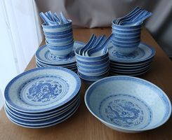 Geschirr Set Porzellan Drachen🐉Motiv Reiskorn China Vintage