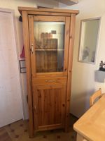 Vintage Massivholz Vitrinenschrank