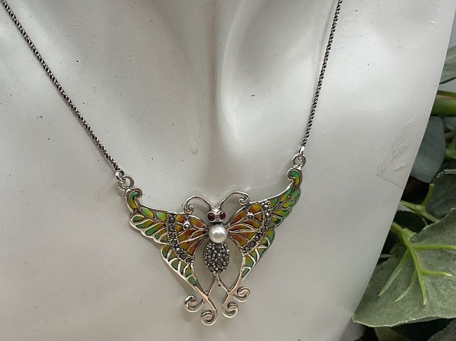 Catenine: Collier mit Jugendstil Mittelteil, Sterlingsilber – Nuovo (secondo la descrizione) da Luzern venduto da S.Kern01