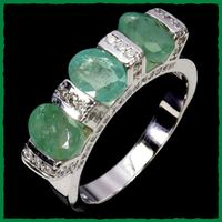 ♛ Smaragd 925 Silber Ring