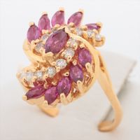Ring Ruby & Diamonds Yellow Gold 18kt 6.5g