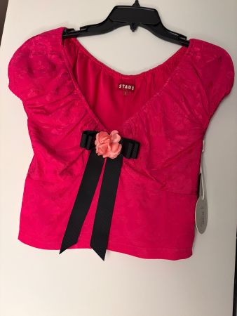 STAUD Top, Gr. 34, Pink mit Blume - NEU für Sommer!