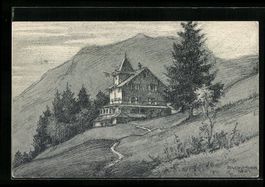 Schwanden, Bergpanorama mit Blick auf ei