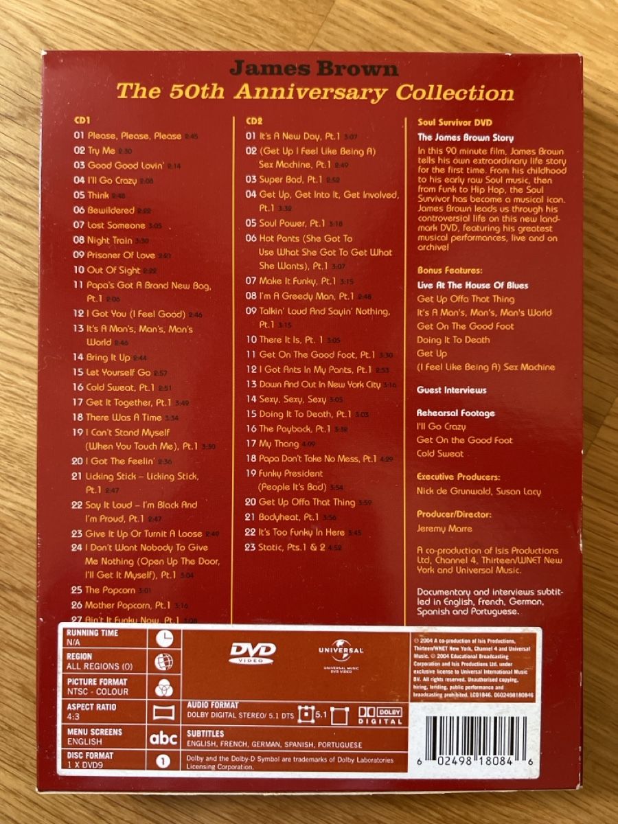 CDs: James Brown 50th Anniversary Collection 2CD+1DVD – Gebraucht aus Basel von clembou 1