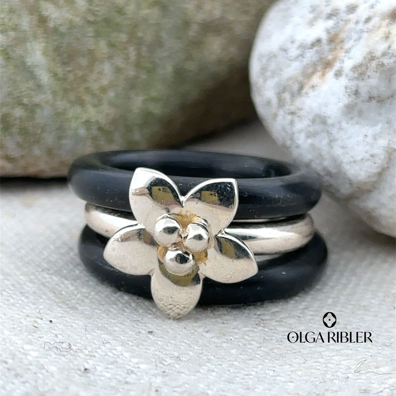 Olga Ribler Anelli: Edelstahl & Silber Ring 925 SET  Gr 54 – Nuovo (secondo la descrizione) da Luzern venduto da Schmuckoutlet 2