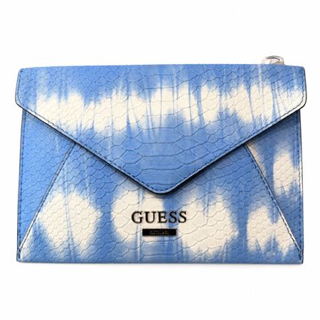 Original Guess Clutch Blau Weiss Schlangenoptik | Abendtasch