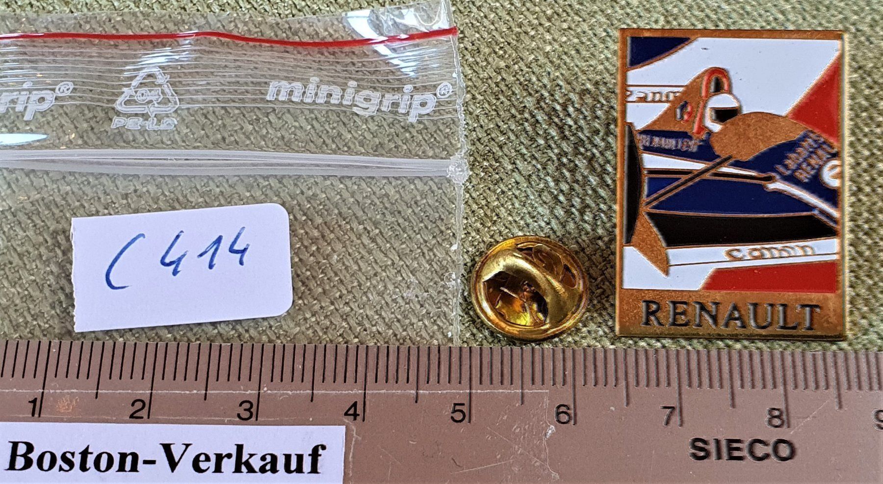 Plaketten & Abzeichen: C414 - Pin Renault Formel 1 Elf Labatt's – Gebraucht aus Reinach BL von Boston-Verkauf 2