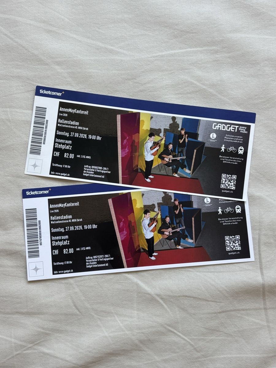 Biglietti: 2x AnnenMayKantereit Konzerttickets – Nuovo e nell'imballaggio originale da Luzern venduto da lou9195