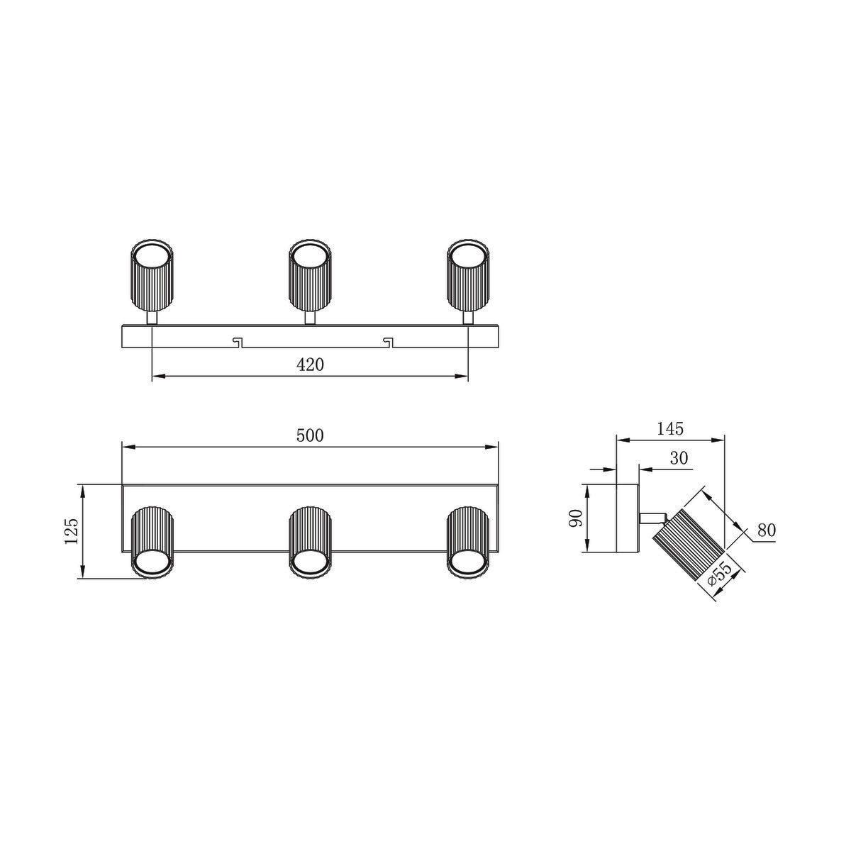 Lampade: Strahler, Schwarz, 3er, 50 cm x 9 cm – Nuovo (secondo la descrizione) da Kreuzlingen venduto da Smart-Light 4