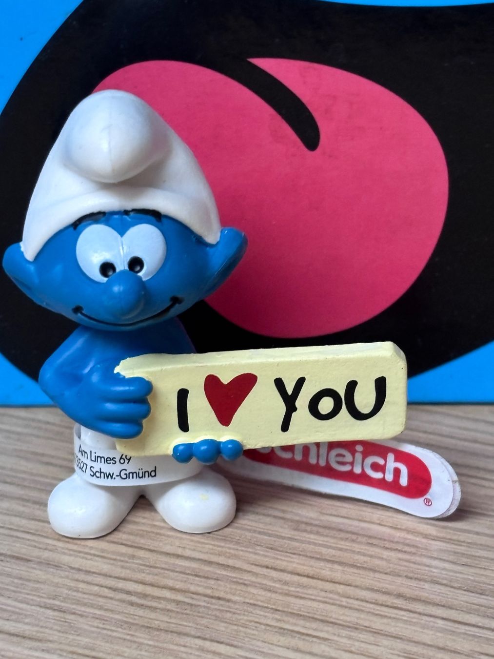 Schleich Statuette: Schlumpf mit Schild "I Love You" – Nuovo (secondo la descrizione) da Lyss venduto da Duckszone