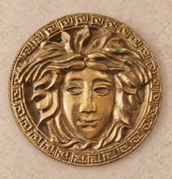 Messing Medusa Relief Wanddeko Ø13cm Vintage Look. Messing