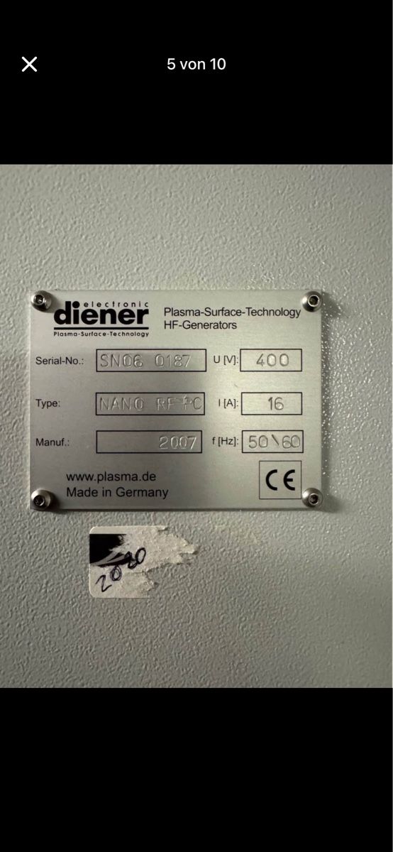Componenti elettronici: Diener Electronic Plasma System, NANO-RF-PC, Jahr 2007 – Usato da Olten venduto da buj_kym9 4