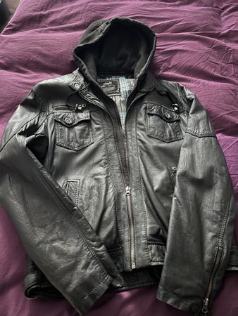 Herren Lederjacke Schwarz Grösse L/M Top Zustand!