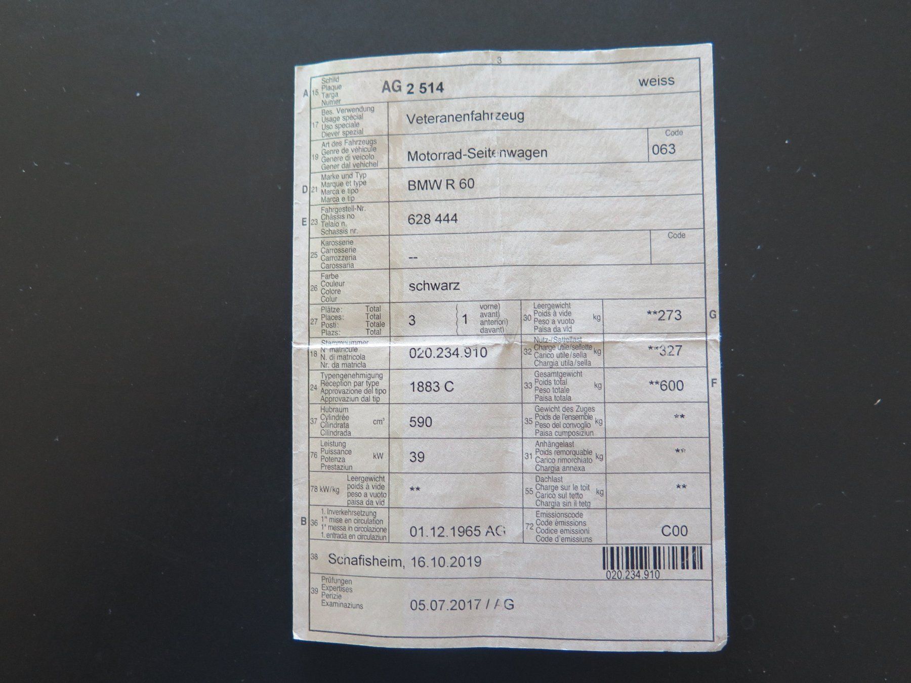 BMW Sidecar: BMW Seitenwagen R 60 – Usato da Meisterschwanden venduto da Curriculum 9