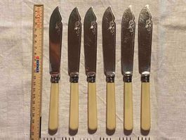 Sechsteiliges Fischbesteck in Schuckschatulle
