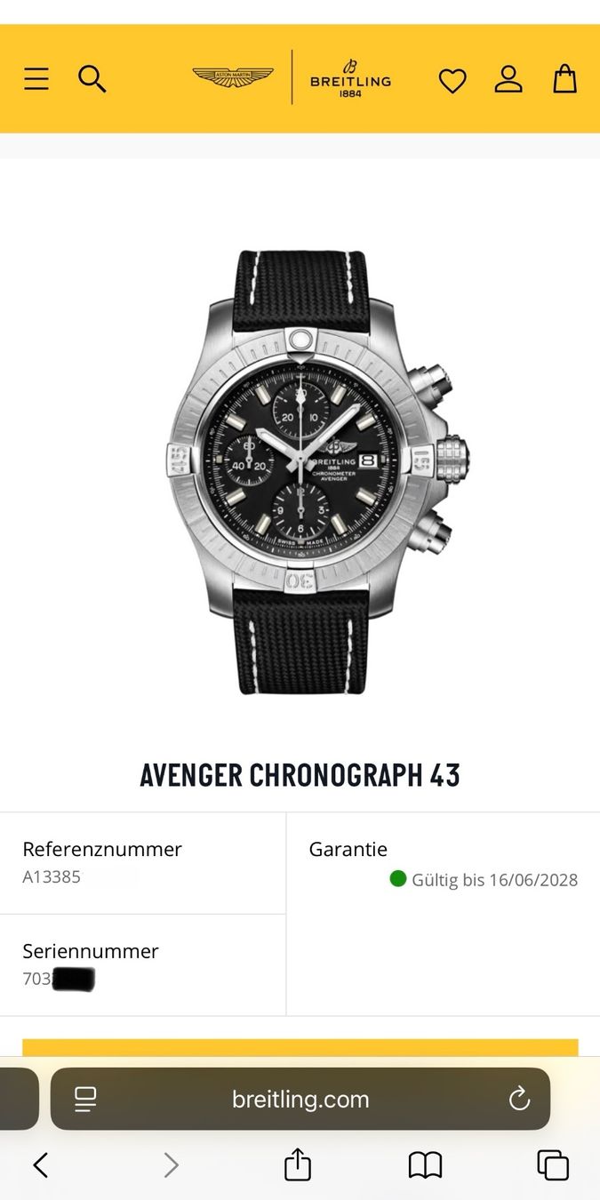 Breitling Orologi: Breitling Avenger Chronograph 43 Fullset mit Garantie – Usato da Birsfelden venduto da Mynos 1
