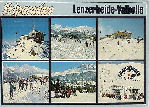 Ansichtskarten: LENZERHEIDE-VALBELLA Skiparadies, Skilift – Gebraucht aus Jona von philajona