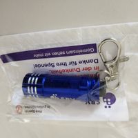 Mini Taschenlampe als Schlüsselanhänger an Karabiner