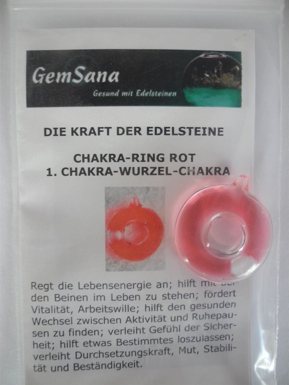 Minerali & Pietre curative: Chakra-Ring Rot 1. Chakra-Wurzel-Chakra – Nuovo e nell'imballaggio originale da Kottwil venduto da Crazyrolf