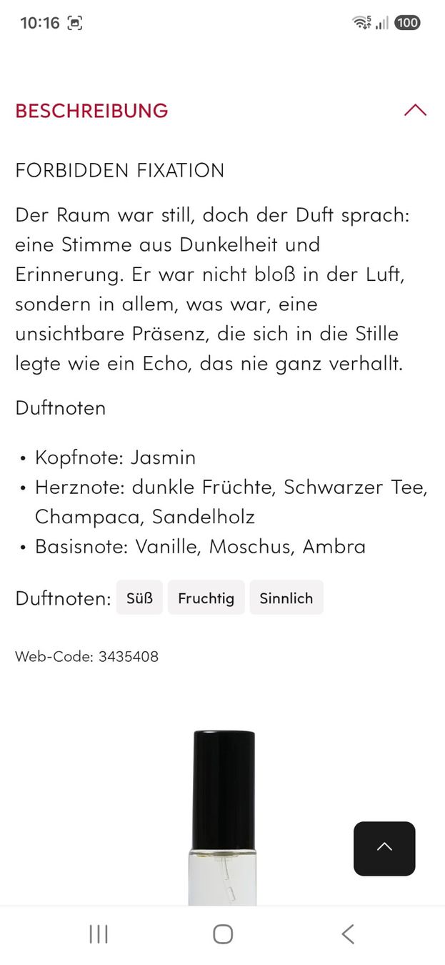 Parfum & Eau de Toilette: FORBIDDEN FIXATION Soft & Sensual Parfüm – Neu und originalverpackt aus Uerkheim von Pod23 3