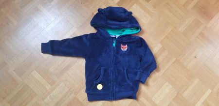 Kapuzenjacke blau mit Füchsli, Gr. 74/80