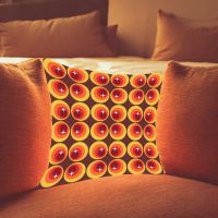 Housse de coussin en polyester à motif retro design vintage