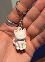 Schlüsselanhänger Katze weiss, neu