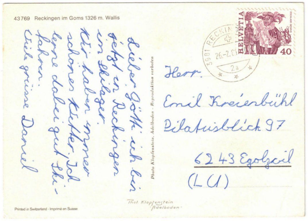 Cartoline postali: Reckingen - 4 Bild AK – Usato da Binningen venduto da Mountainrider 1