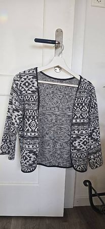 3/4 Jacke muster weiss/schwarz