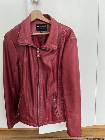 Bordeaux Kunstlederjacke, Top Zustand, Gr. 42