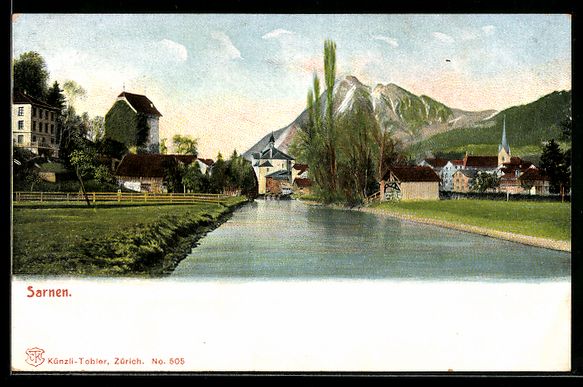 Ansichtskarten: Sarnen, Ortsansicht mit Fluss, Kirche un – Gebraucht aus Berlin von bartko-reher