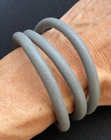 Lederarmband 60cm, Verschluss magnetisch, grau
