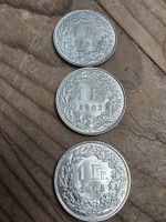 3 Schweizer Silbermünzen 1 Franken 1961 1963 1965 