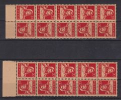 Schweiz: Kehrdrucke 2 x 10erblock ** K25y