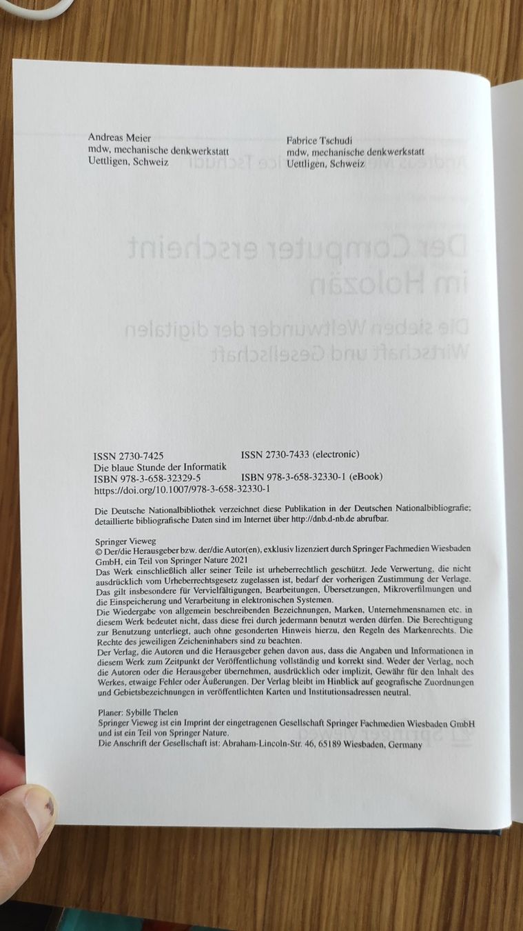 Libri: Der Computer erscheint im Holozän – Usato da Fribourg venduto da MargaritaVal 1