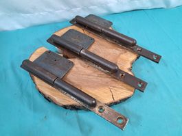 3 antike Tür Bänder mit Aufschraub Kloben (LOT2811X#TBS1)