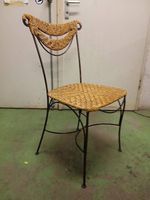 Metall Gartenstuhl mit Rattansitzfläche für Terrasse!