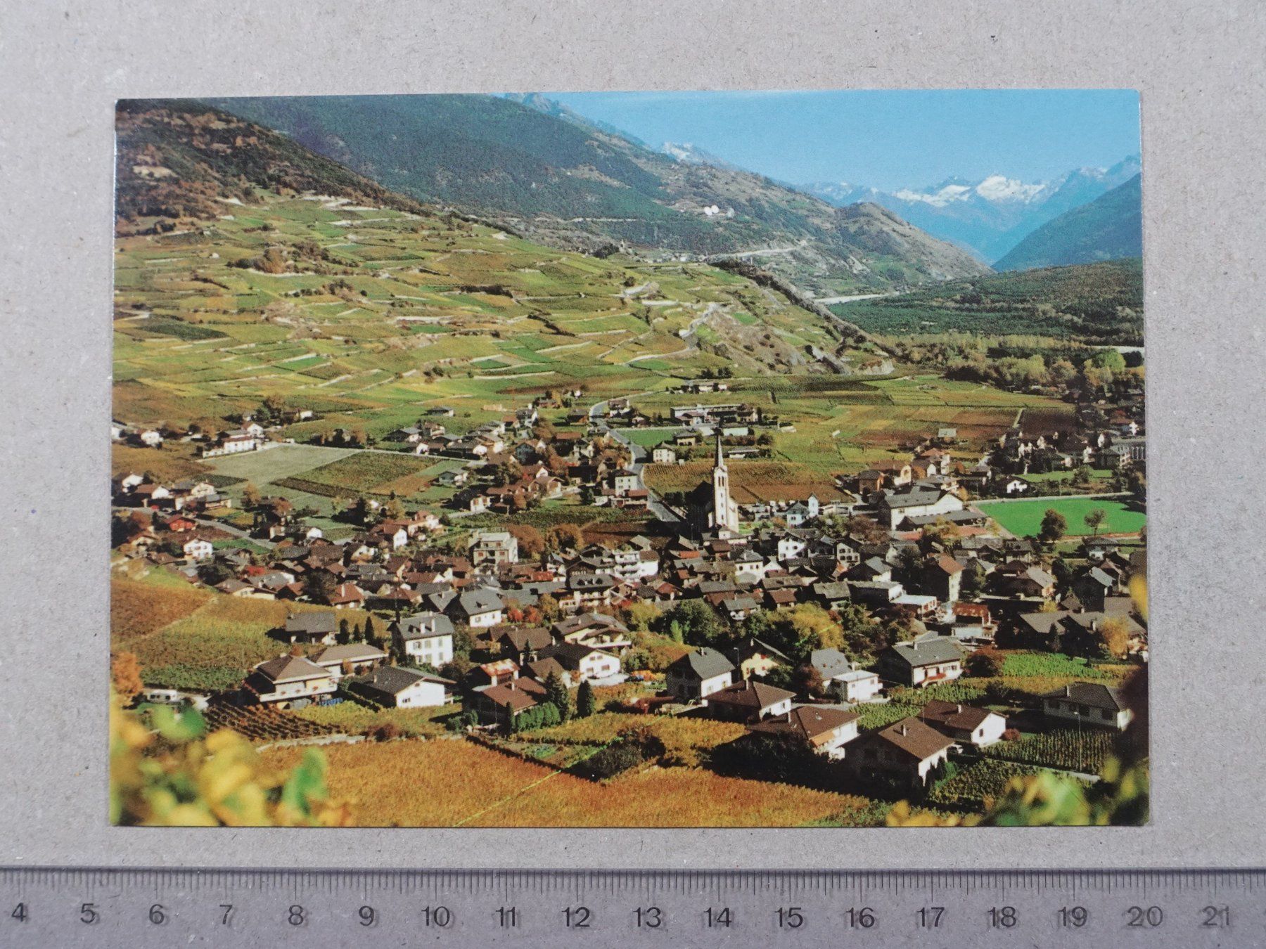 Cartoline postali: Salgesch, Weinberge, 1992, Wallis, Leuk – Usato da Lenzburg venduto da fh1
