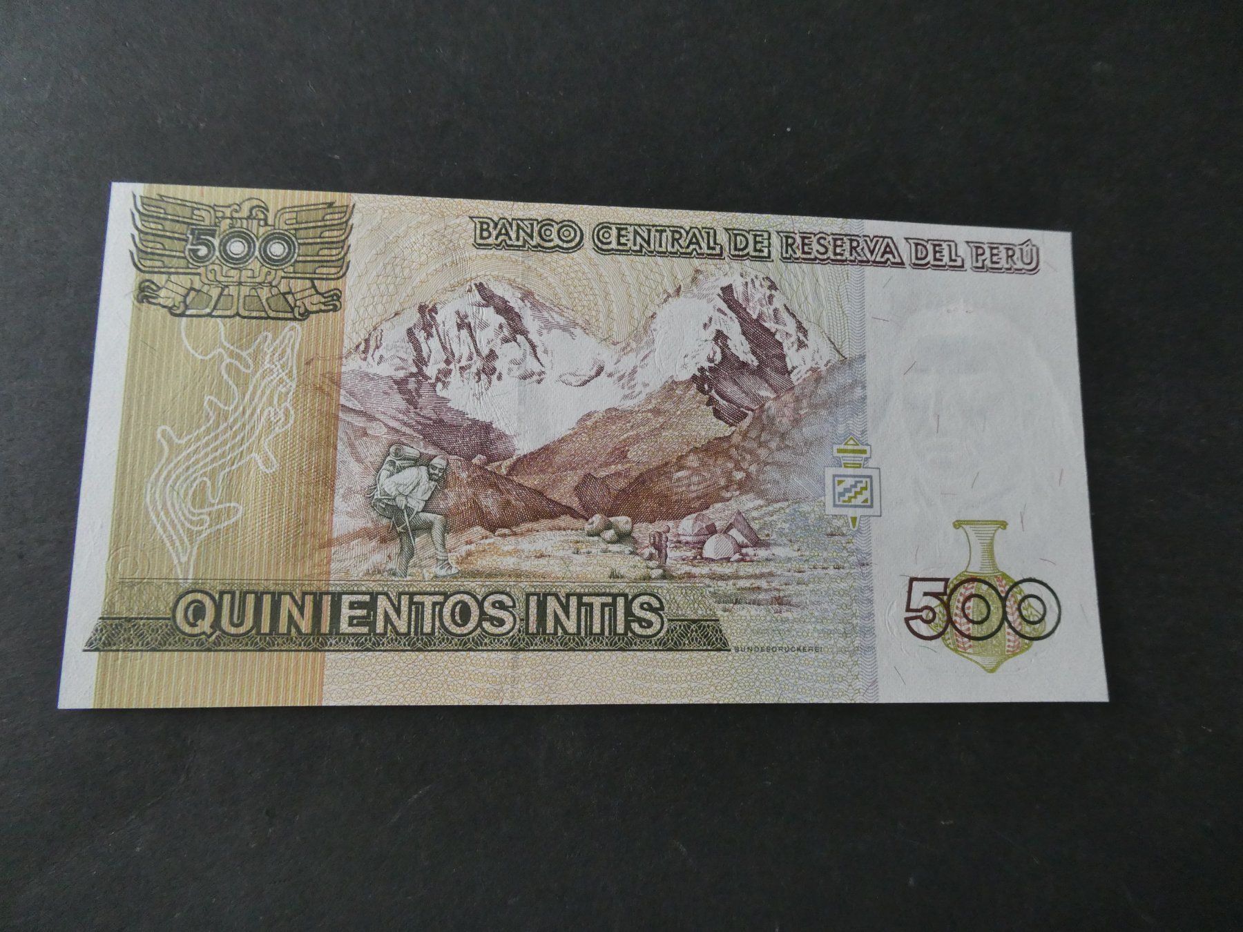 Banconote: Peru 1987, 500 Intis    ungefaltet – Usato da Hinterforst venduto da Rohusri 1