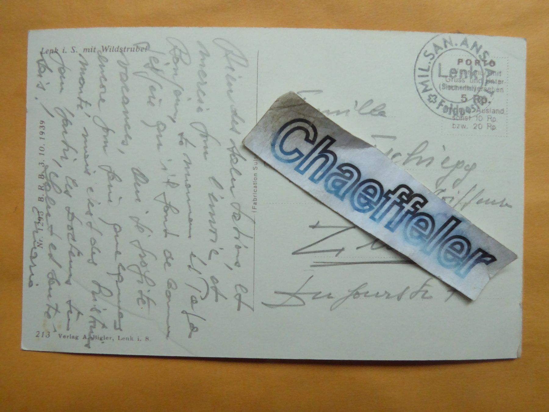 Cartoline postali: Lenk im Simmental mit Wildstrubel – Usato da Zürich venduto da Chaeffeler 1