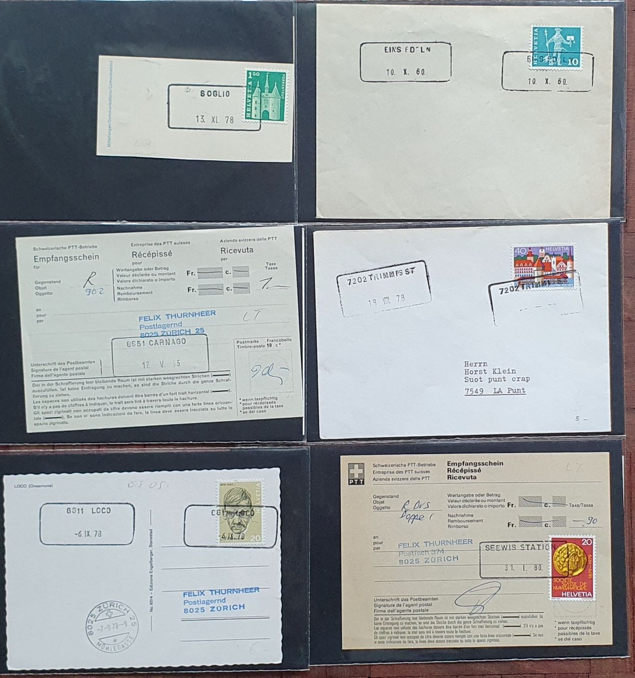 Tutti i francobolli: Album mit 38 Briefe Aushilfsstempel – Usato da Kreuzlingen venduto da Rschweiz1