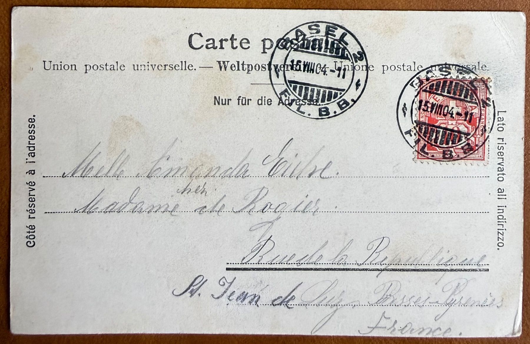Cartoline postali: Klein  Basel mit Matthäuskirche 1904 – Usato da Lutry venduto da Ediego 1