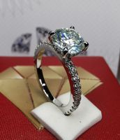 Bague argent avec diamant de moissanite de 2 ct certifié GRA